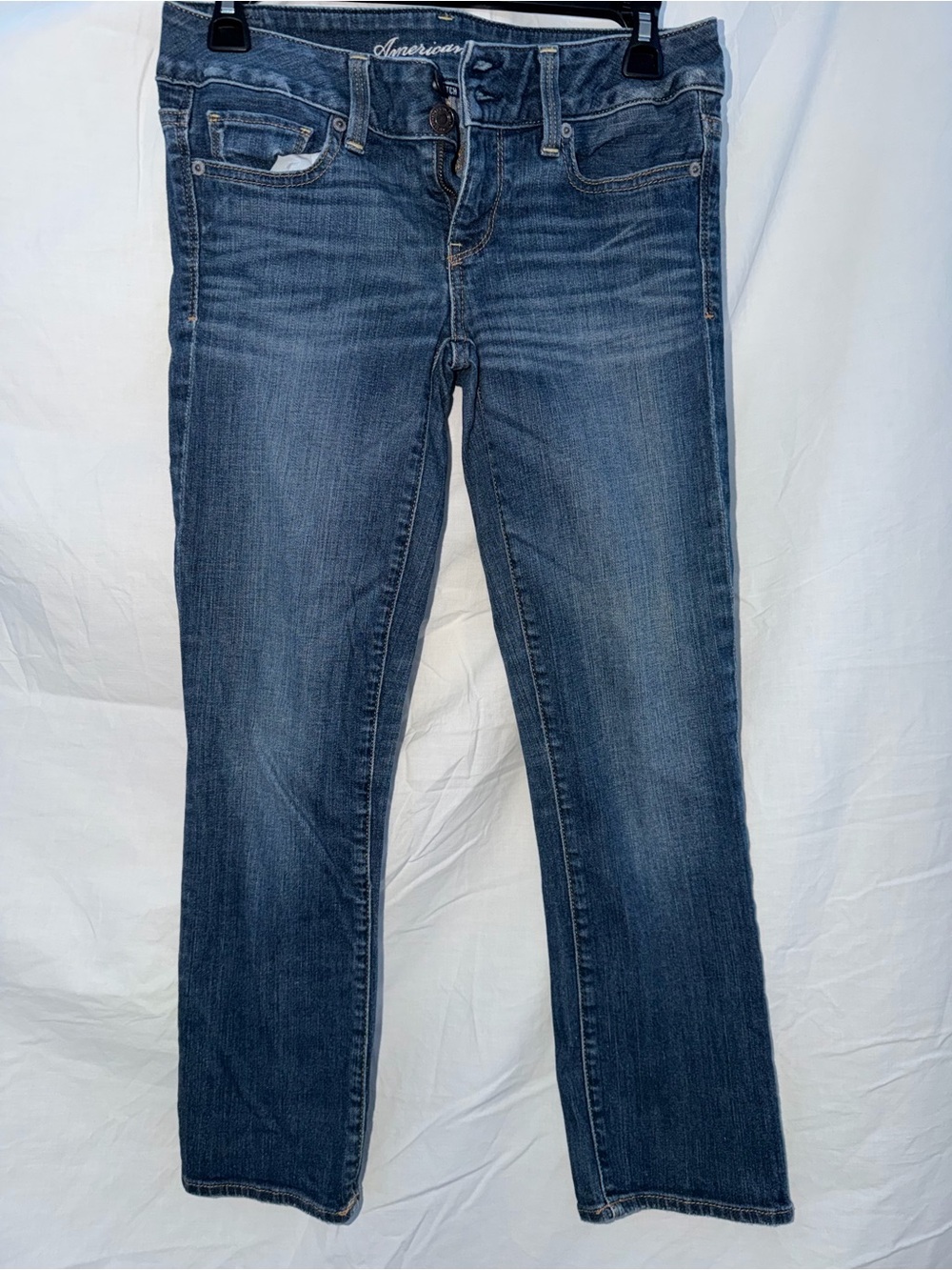 American Eagle Outfitters Women's Straight Leg Jeans - Dark Blue Wash